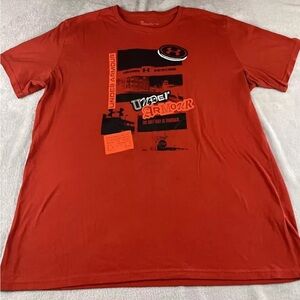 Under Armour loose fit mens red short sleeve tshirt size XXL